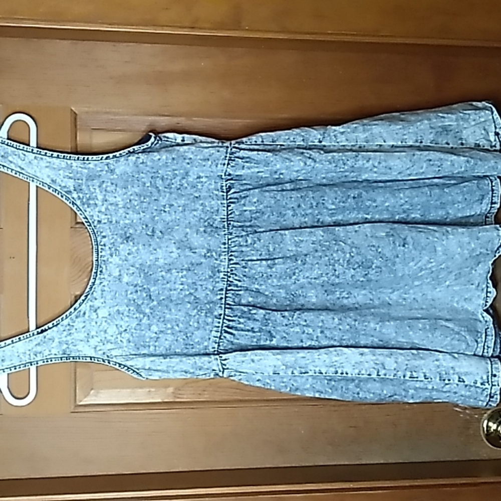 Forever 21 Blue Acid Wash Jumper Dress